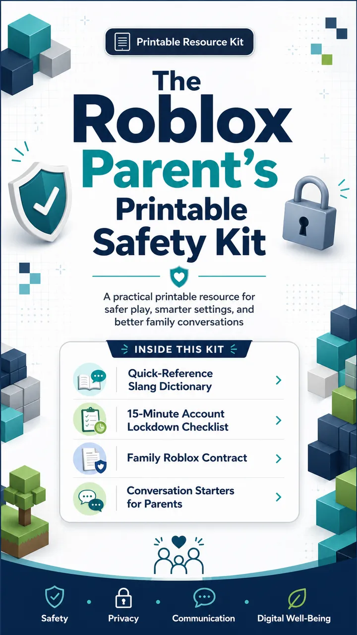Cover of the Roblox Parent's Printable Safety Kit